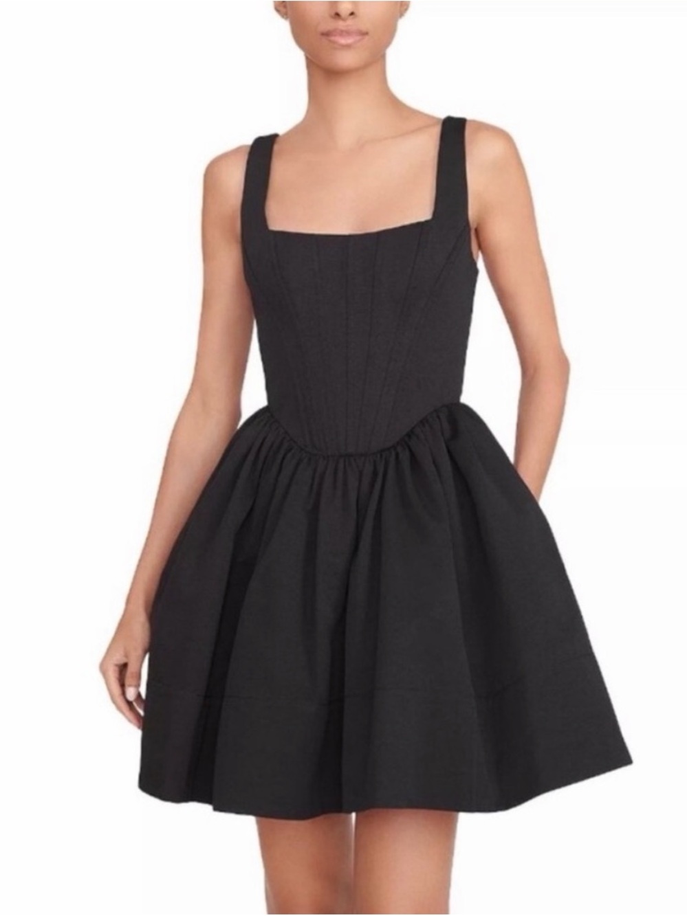 STAUD landscape dress in black